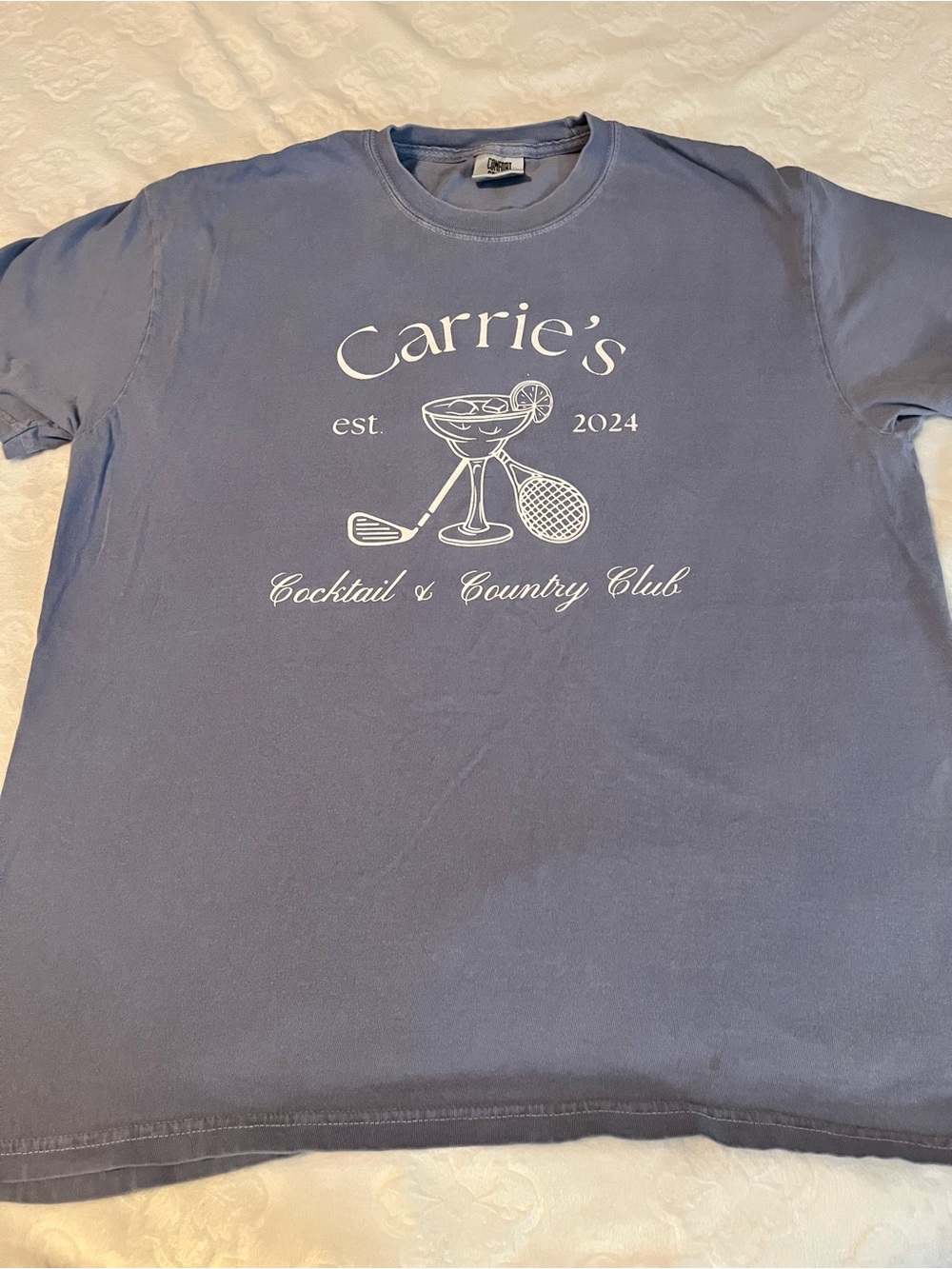 Comfort Colors Blue Carrie’s Cocktail & Country Club T-Shirt